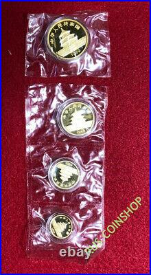 50 Yuan 1989 China Panda Gold Proof Set 4 Coins