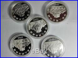 5pc china 1996 invention discovery silver coin set No Coa No Box