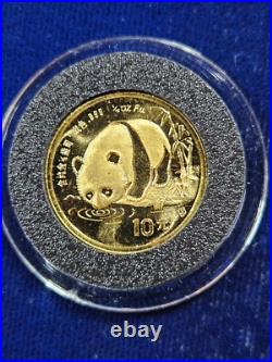 (6) 1986-1990 1/10 oz. 999 Gold China Panda Coin Chinese Set (0.6 oz Gold)