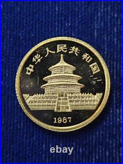 (6) 1986-1990 1/10 oz. 999 Gold China Panda Coin Chinese Set (0.6 oz Gold)
