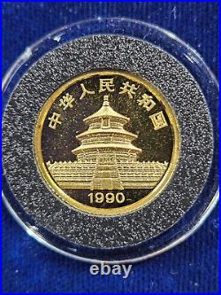 (6) 1986-1990 1/10 oz. 999 Gold China Panda Coin Chinese Set (0.6 oz Gold)
