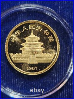 (6) 1986-1990 1/10 oz. 999 Gold China Panda Coin Chinese Set (0.6 oz Gold)