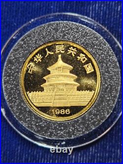 (6) 1986-1990 1/10 oz. 999 Gold China Panda Coin Chinese Set (0.6 oz Gold)