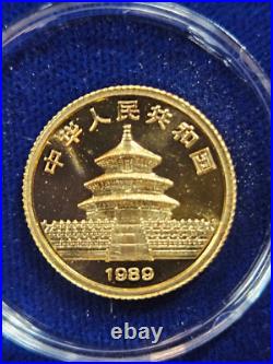 (6) 1986-1990 1/10 oz. 999 Gold China Panda Coin Chinese Set (0.6 oz Gold)