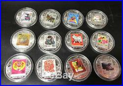 60 Piece Chinese Zodiac Silver Gold Colour Coins All 5 Set