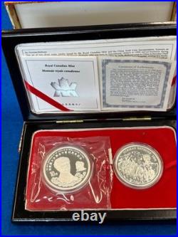 60th Anniversary 1998 Canada & China Two-Coin. 999 Silver Proof Set Dr. Bethune