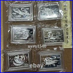 6PCS 2000 China 20YUAN 100TH Founding Dunhuang Grottoes Silver Coin Full Set