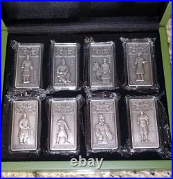 8 pc Silver 80 Gram Terracotta Warriors Set NGC Gem Unc 2022 China 888 Minted