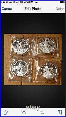 8pc china 1995- 97 yellow river silver coin set