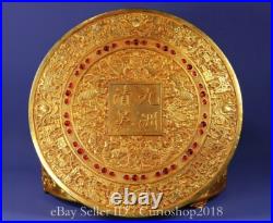 9.2 Old Chinese Dynasty Copper 24K Gilt Inlaid Gem Money Coin Set