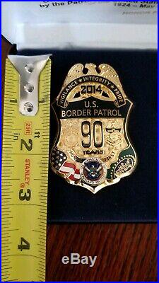 90th Anniversary U. S. Border Patrol Badge, Lapel Pin, and Challenge Coin Set