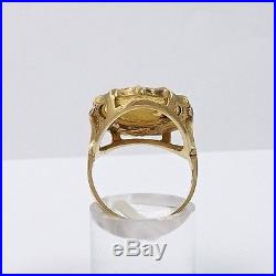 999 1/20 OZ GOLD PANDA COIN 1988 5 YUAN SET IN 14K RING Sz 7 NEW