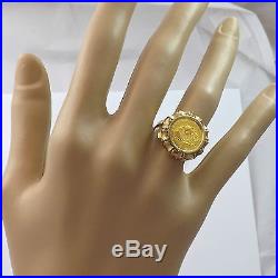 999 1/20 OZ GOLD PANDA COIN 1988 5 YUAN SET IN 14K RING Sz 7 NEW