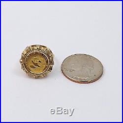 999 1/20 OZ GOLD PANDA COIN 1988 5 YUAN SET IN 14K RING Sz 7 NEW