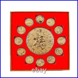 999 Yellow Gold Chinese Zodiac Coins Set HOYON Luxury Collection, Certified Je