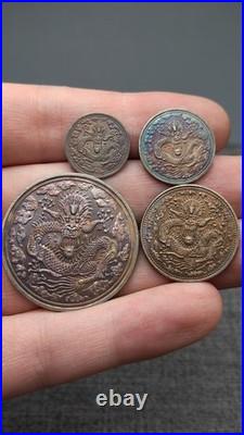 A Set 1906 China Qing Dynasty Kuang-Hsu Dragon Silver Dollar Coin