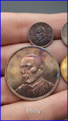 A Set 1914 Republic China 3Year Yuan Shih Kai Portrait Silver Dollar Coin