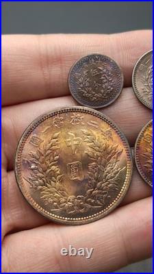 A Set 1914 Republic China 3Year Yuan Shih Kai Portrait Silver Dollar Coin