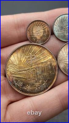 A Set 1927 Republic China 16Years Sun Yat-sen Portrait Silver Dollar Coin