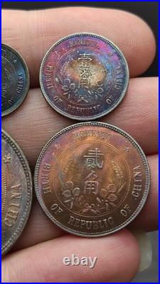 A Set 1927 Republic China Sun Yat-sen Portrait Commemorative Silver Coin