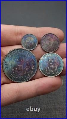 A Set 1927 Republic China Sun Yat-sen Portrait Commemorative Silver Dollar Coin