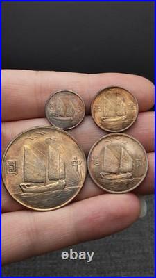 A Set 1932 Republic China 21Years Sun Yat-sen Portrait Silver Dollar Coin