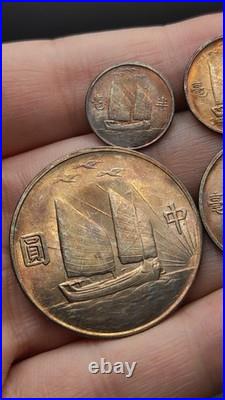A Set 1932 Republic China 21Years Sun Yat-sen Portrait Silver Dollar Coin