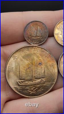 A Set 1932 Republic China 21Years Sun Yat-sen Portrait Silver Dollar Coin