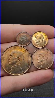 A Set 1932 Republic China 21Years Sun Yat-sen Portrait Silver Dollar Coin