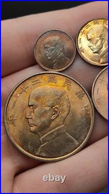 A Set 1932 Republic China 21Years Sun Yat-sen Portrait Silver Dollar Coin