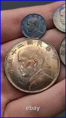 A Set 1936 Republic China 25Years Sun Yat-sen Portrait Silver Dollar Coin