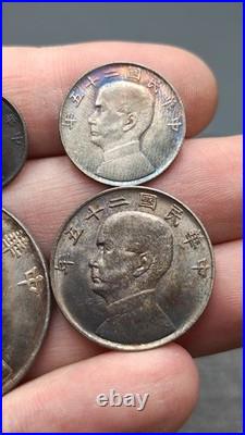 A Set 1936 Republic China 25Years Sun Yat-sen Portrait Silver Dollar Coin
