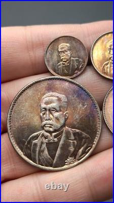 A Set of 1921 Republic China Xu Shichang Commemorative Silver Dollar Coin