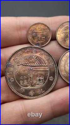 A Set of 1921 Republic China Xu Shichang Commemorative Silver Dollar Coin