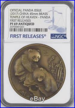 AWESOME CHINA 2017 Temple of Heaven Panda (5-Coin Set) NGC PF69 FIRST RELEASES