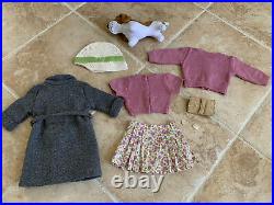 American Girl Doll Kit Grace Dog Coat Purse Hat Sweater Set Skirt Coins EC