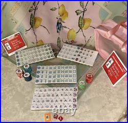 American Mahjong Set 160 Engraved Tiles. Game Mat. Storage Tote. Scoring Coins