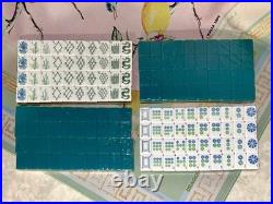 American Mahjong Set 160 Engraved Tiles. Game Mat. Storage Tote. Scoring Coins