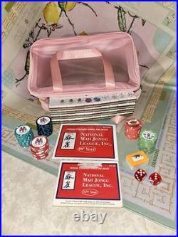 American Mahjong Set 160 Engraved Tiles. Game Mat. Storage Tote. Scoring Coins