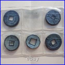 Ancient Chinese 5 Cash Coin Set