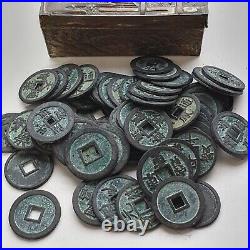 Ancient Chinese 62 Cash Coin Set- Trinket Box