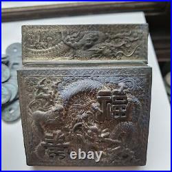 Ancient Chinese 88 Cash Coin Set-dragon Trinket Box