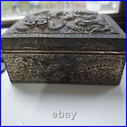 Ancient Chinese 88 Cash Coin Set-dragon Trinket Box