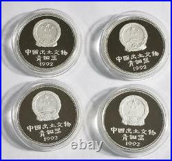 Archeological Finds 1992 China Ag Proof 4 Coin Set