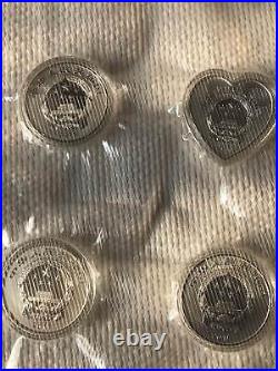 Auspicious Culture Happiness Symbols Set China 4x10 Yuan 4x1oz Silver 2015 PP