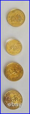 Beautiful Set of 12 Uncirculated 1980 China Olympic Proof Silver & Brass Coins