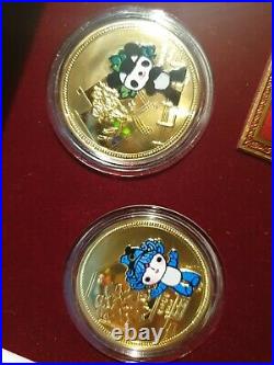 Beijing 2008 Olympic Games Mascot Coin Set Fuwa 5 Medallion Official product