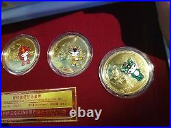 Beijing 2008 Olympic Games Mascot Coin Set Fuwa 5 Medallion Official product