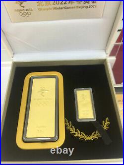 Beijing 2022 Winter Olympic Official 10.2g 999 Gold Bar Coin Set