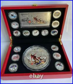 Beijing 2022 Winter Olympic Silver Commemorative Banknote Emblem Coins Set